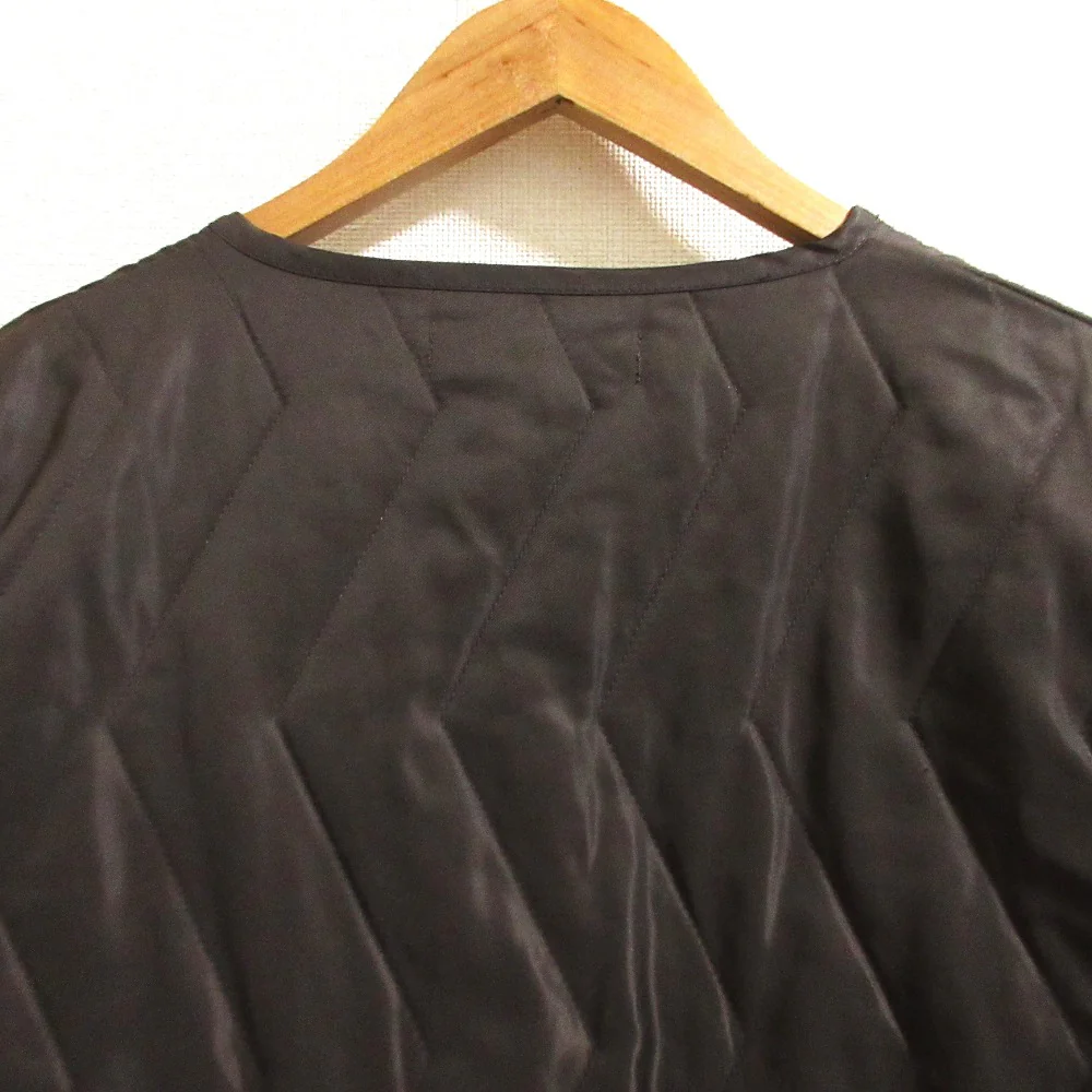 CAMBIO Collarless Quilted Jacket Coat - Image 8
