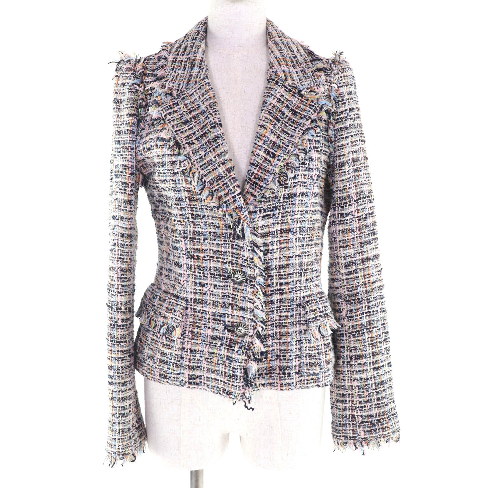 Chanel COCO Button Ribbon Tweed Jacket