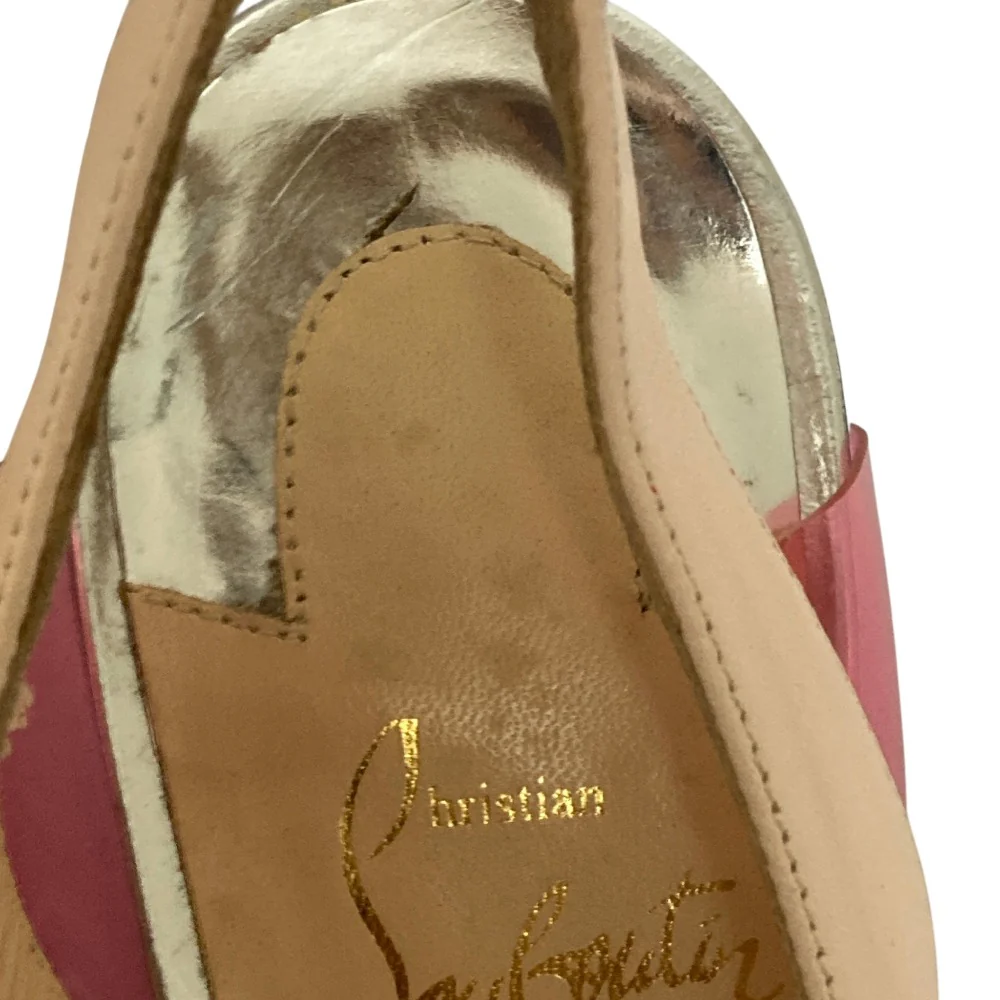 Christian Louboutin Leather Pointed Toe Slingback Pumps - Image 11