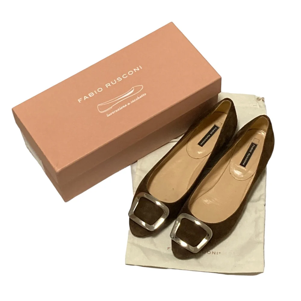 FABIO RUSCONI Suede Flats - Image 9