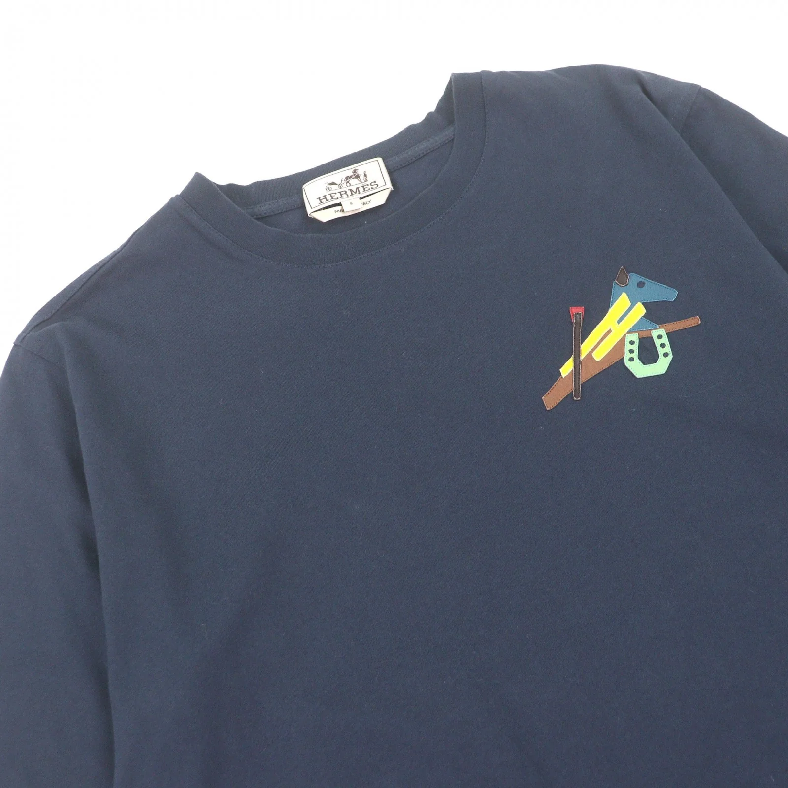 Hermes Lamb Leather Patch Short Sleeve T Shirt - Image 2