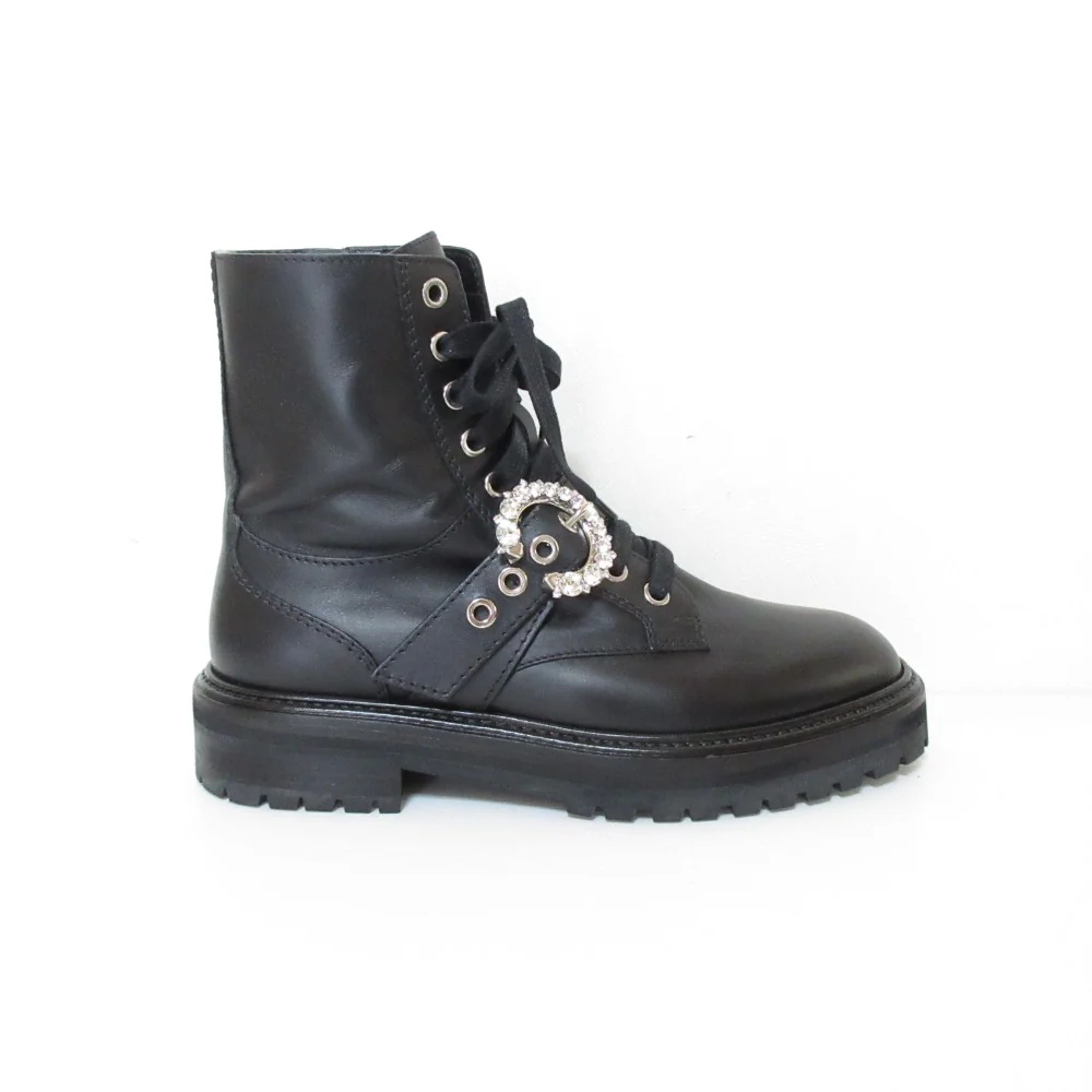 Jimmy Choo CORA FLAT CRYSTAL Combat Boots - Image 3