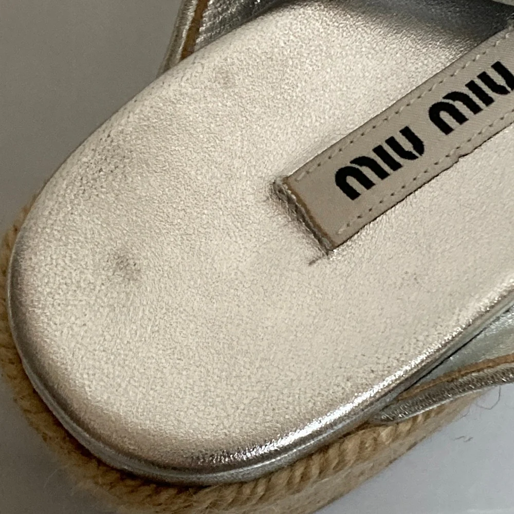 Miu Miu Glitter Platform Sandals - Image 10