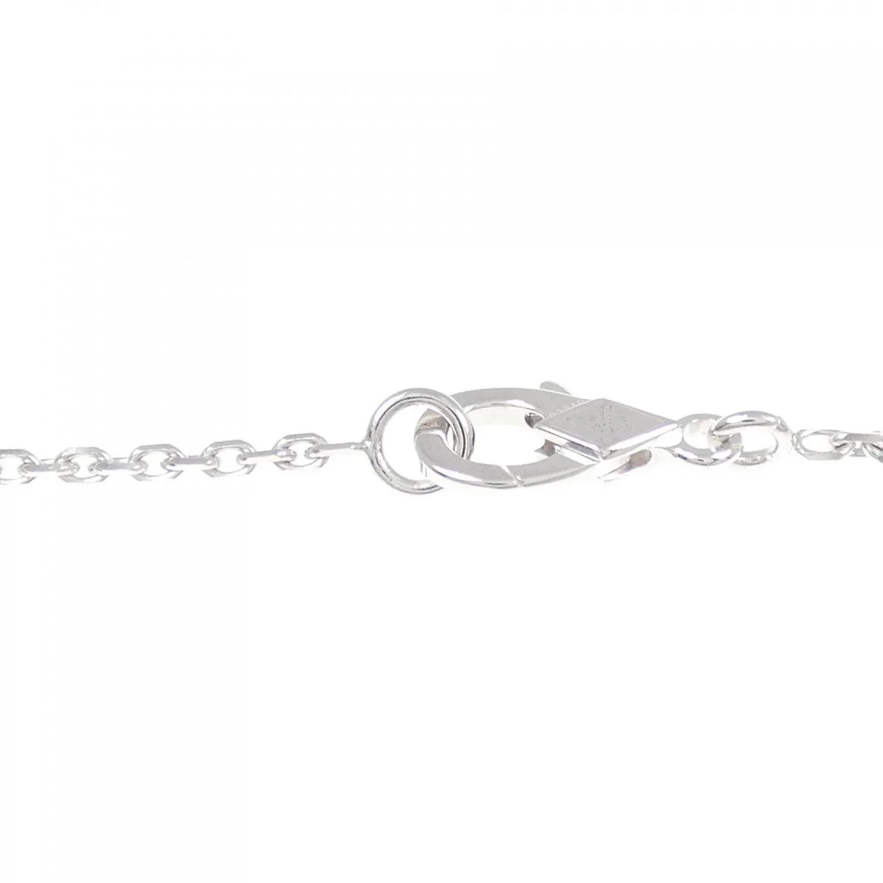 Van Cleef & Arpels Vintage Alhambra 18K White Gold Chalcedony Necklace - Image 4